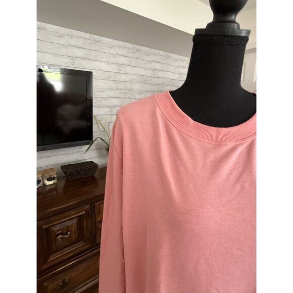 MPG Coral Blossom Cozy Fleece Relaxed Pullover Crewneck Sweatshirt Womens Size L - Picture 5 of 10